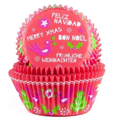 House of Marie Cápsulas para Hornear Feliz Navidad, 50 Uds