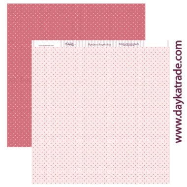 Papel scrapbooking Dayka “COMUNIÓN NIÑA FONDO PUNTOS ROSA” SCP-183