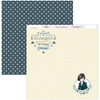 Papel scrapbooking Dayka “MI PRIMERA COMUNIÓN NIÑO” SCP-151