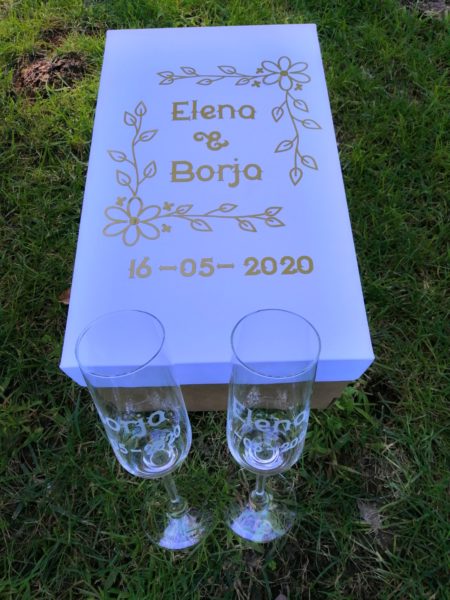 2 Copas de cava personalizadas con grabado
