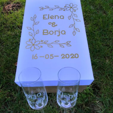2 Copas de cava personalizadas con grabado