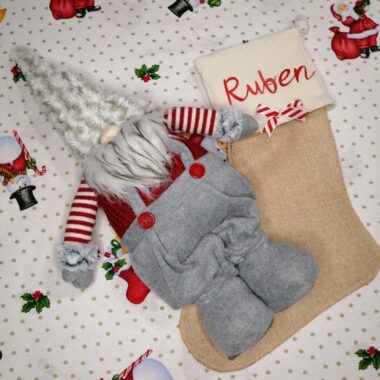 Calcetín Navideño arpillera nombre