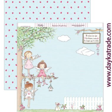 Papel scrapbooking Dayka “HADAS EN EL ÁRBOL” SCP-203