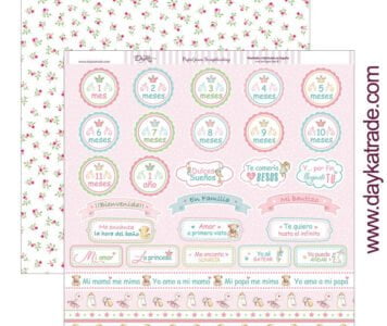 Papel scrapbooking Dayka “MI PRIMER AÑO" SCP-262