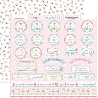 Papel scrapbooking Dayka “MI PRIMER AÑO" SCP-262