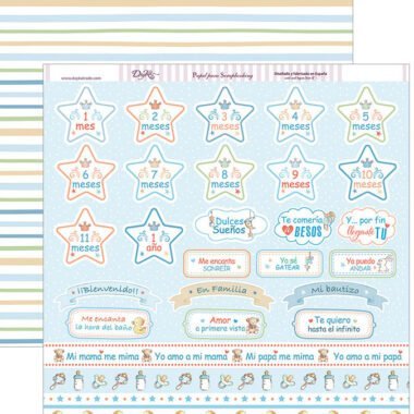 Papel scrapbooking Dayka “MI PRIMER AÑO" SCP-274