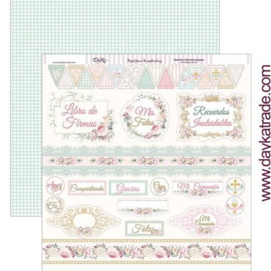 Papel scrapbooking Dayka “COMUNIÓN NIÑA" SCP-299