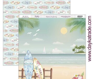 Papel scrapbooking Dayka "TABLAS SURF" SCP-317