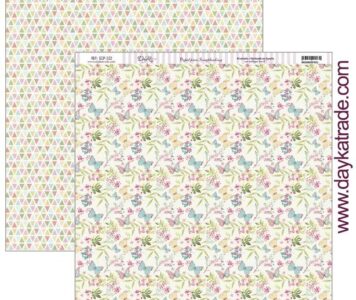 Papel scrapbooking Dayka "MARIPOSAS Y FLORES" SCP-322