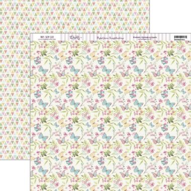 Papel scrapbooking Dayka "MARIPOSAS Y FLORES" SCP-322