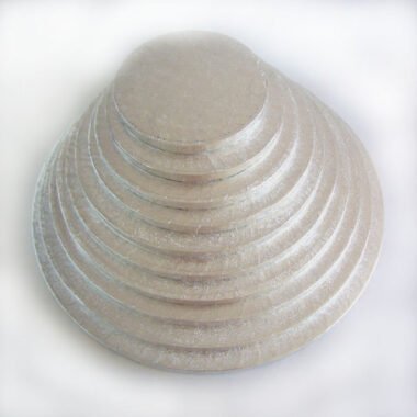 Base redonda Plateada para tartas 15 cm. 1 cm de grosor.