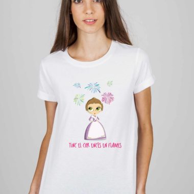 Camiseta Fallera "Tinc el cor encés en flames"