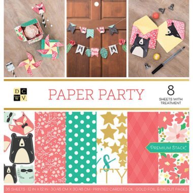 Set 36 papeles doble cara Stack Paper Party 30 x 30 cm