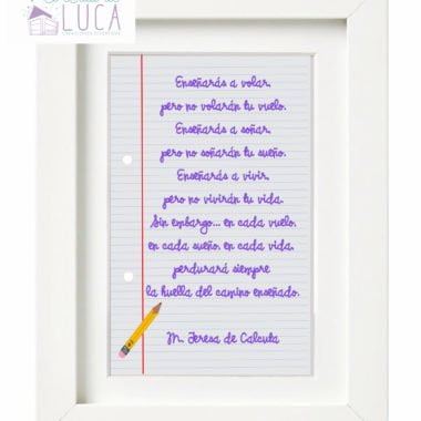 Marco para profes con texto inspirador 13 x 18 cm