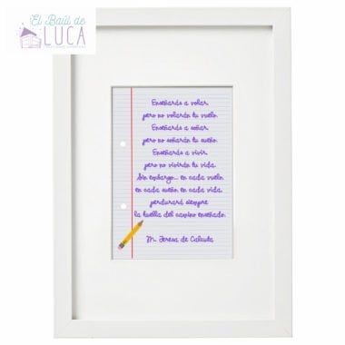 Marco para profes con texto inspirador 21 x 30 cm