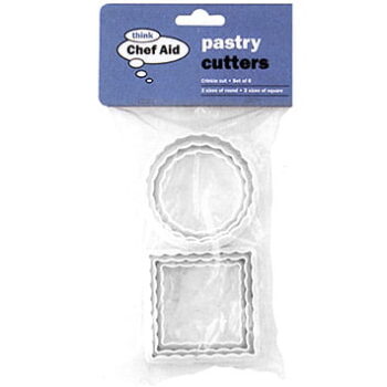 Set 6 cortadores ondulados redondos y cuadrados