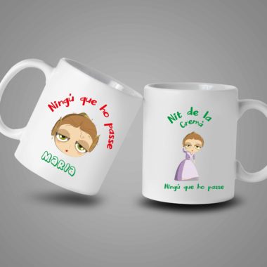 Taza Fallera Ningú que ho passe. Personalizable