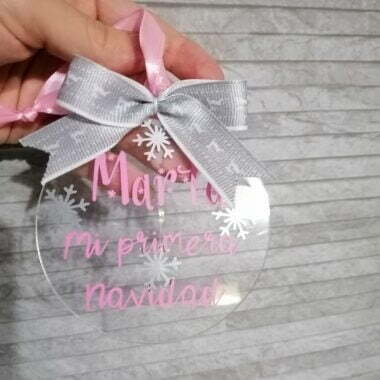Bola de Navidad personalizada transparente metacrilato Mensaje