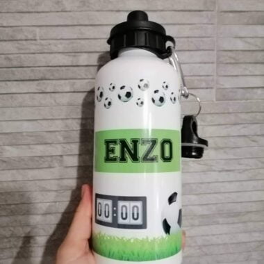 Botella de aluminio "Me gusta el futbol" personalizable