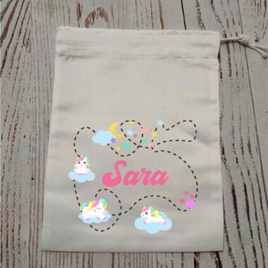 Bolsa almuerzo personalizable "Sueños de unicornio"