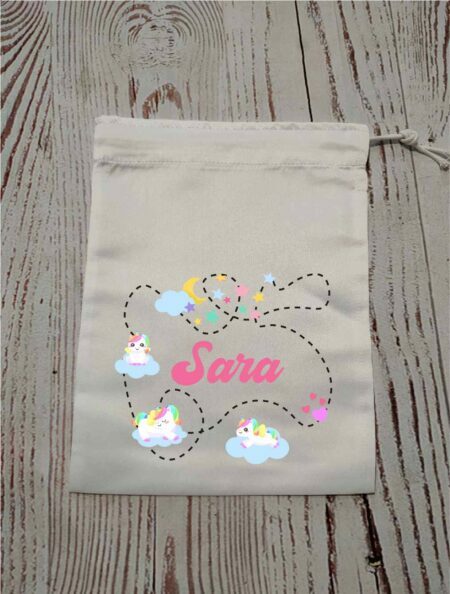 Bolsa almuerzo personalizable "Sueños de unicornio"
