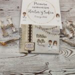 Libro comunion beig y marrón