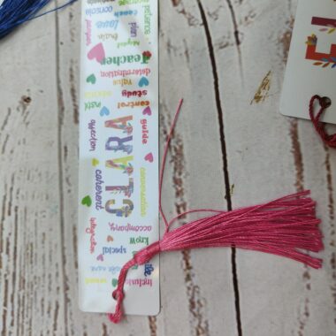 Marcapáginas palabras profe personalizado