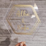 Topper tarta boda personalizado metacrilato
