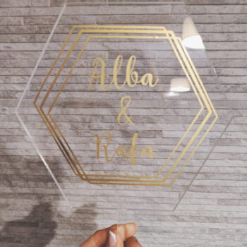 Topper tarta boda personalizado metacrilato