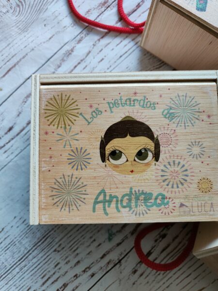Caja cohetes personalizada pequeña Xiqueta meua