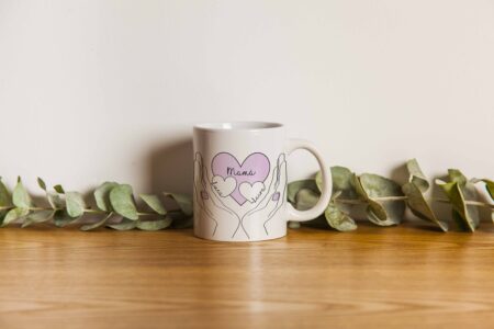 Taza corazón mamá personalizada