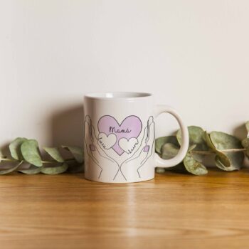 Taza corazón mamá personalizada
