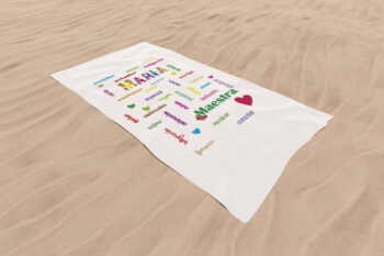 Toalla palabras profe personalizada