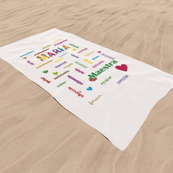 Toalla palabras profe personalizada