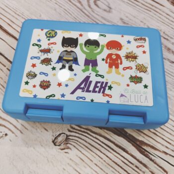 Fiambrera con cierre super héroes