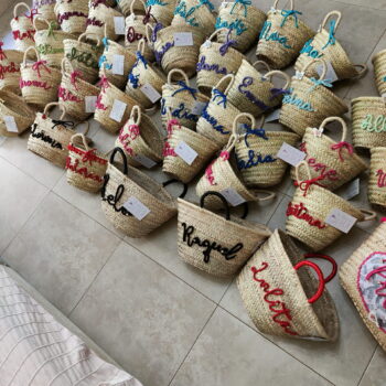 Capazo mini nombre con cuerda