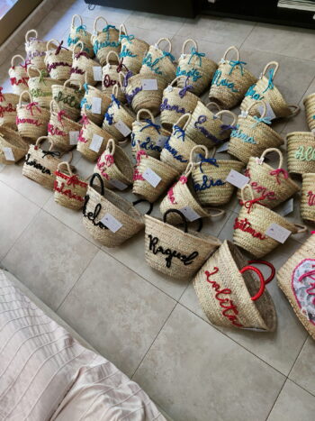 Capazo mini nombre con cuerda