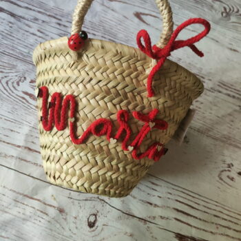 Capazo mini nombre con cuerda