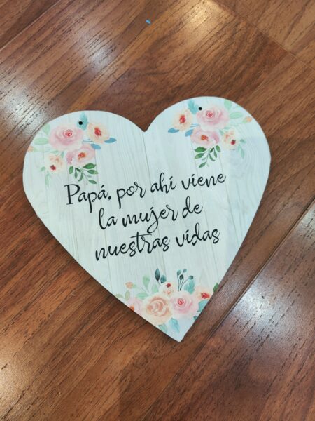 Cartel corazón impreso Ceremonia boda con mensaje personalizado