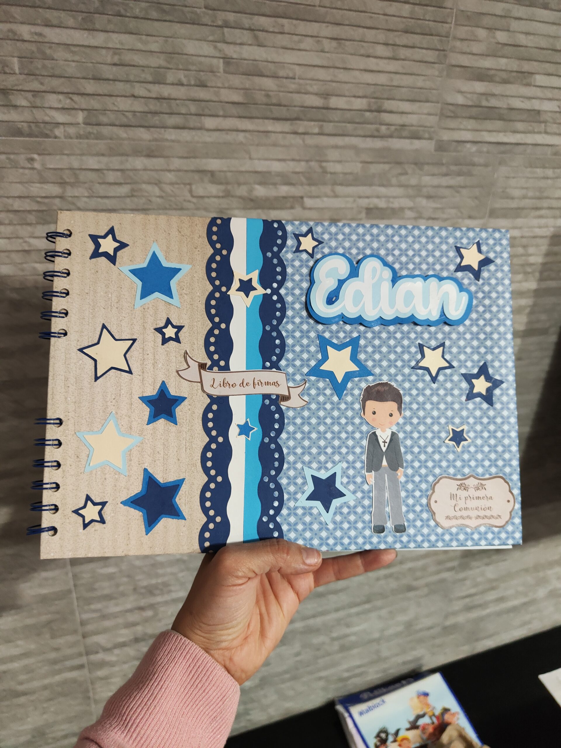Libro de firmas comunión azul Libro de firmas comunión azul