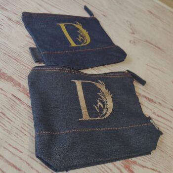 Neceser denim personalizado con inicial